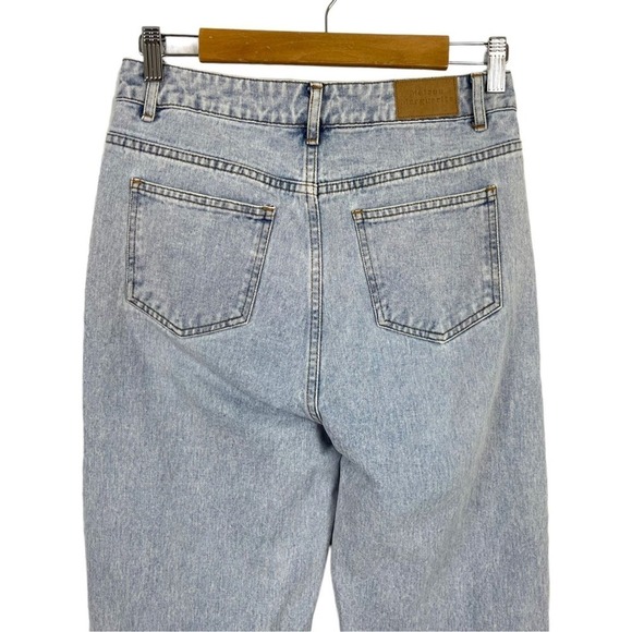 Maison Marguerite Light Wash High Rise Waist Rigid Denim Wide Leg Jeans Size M - Picture 7 of 16